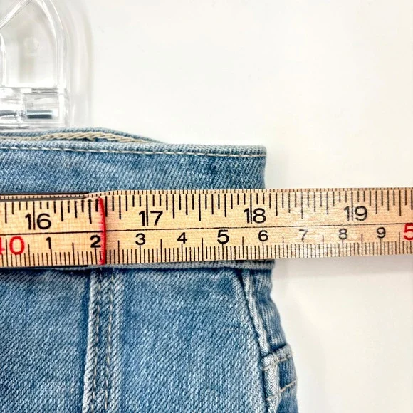 Favorite Daughter Jordie Wide Leg Jeans Sz 34 Long Super High Rise Blue Cotton - Picture 14 of 16